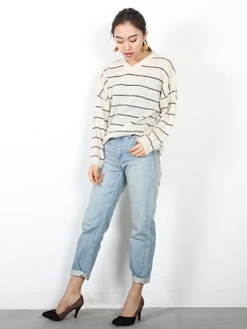 「ボーイフレンドデニム」｜フェリーニさん（レディース・167cm）の秋コーディネート