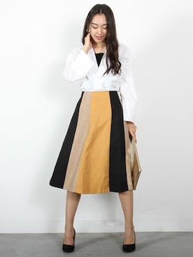 「スキッパーシャツ」｜フェリーニさん（レディース・167cm）の秋コーディネート