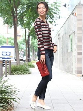 「FELLINI（フェリーニ）のアイテム（パンツ）」を使った、フェリーニさん（レディース・167cm）の冬コーディネート