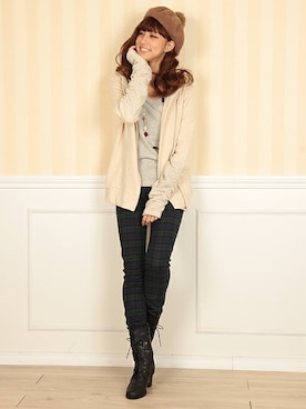 「ブラックウォッチ」｜フェリーニさん（レディース・166cm）の冬コーディネート