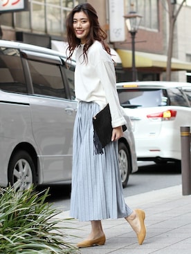 「プリーツ」｜フェリーニさん（レディース・172cm）の冬コーディネート