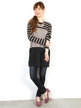 「FELLINI（フェリーニ）のアイテム」を使った、フェリーニさん（レディース・162cm）の冬コーディネート