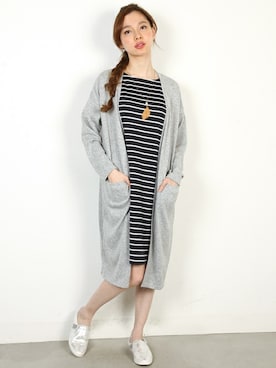 「ロングカーディガン」｜フェリーニさん（レディース・162cm）の冬コーディネート