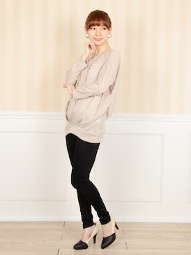 「アイテム（チュニック）」を使った、フェリーニさん（レディース・162cm）の冬コーディネート