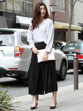 「プリーツ」｜フェリーニさん（レディース・172cm）の冬コーディネート