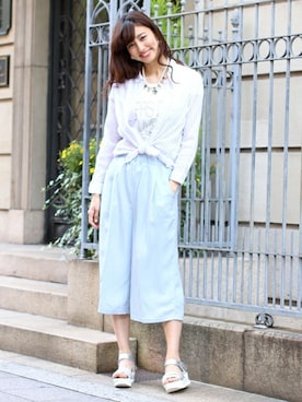 「ガウチョパンツ」｜フェリーニさん（レディース・166cm）の春コーディネート