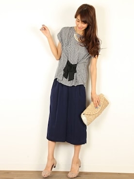 「ガウチョパンツ」｜フェリーニさん（レディース・166cm）の春コーディネート