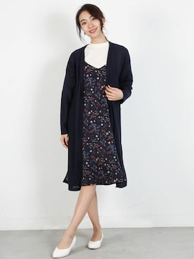 「ロングカーディガン」｜フェリーニさん（レディース・167cm）の春コーディネート