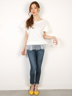 「裾レース」｜フェリーニさん（レディース・162cm）の春コーディネート