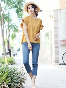 「アンクルデニム」｜フェリーニさん（レディース・167cm）の夏コーディネート