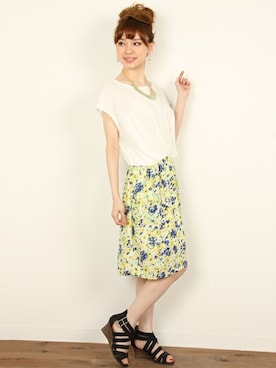 「ひざ丈ワンピース」｜フェリーニさん（レディース・162cm）の夏コーディネート