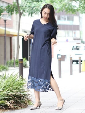 「くすみカラー」｜フェリーニさん（レディース・167cm）の夏コーディネート