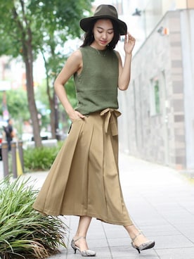 「プリーツ」｜フェリーニさん（レディース・167cm）の夏コーディネート