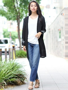 「ボーイフレンドデニム」｜フェリーニさん（レディース・167cm）の秋コーディネート