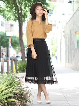 「ラップスカート」｜フェリーニさん（レディース・167cm）の秋コーディネート