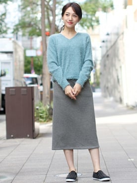 「ナロースカート」｜フェリーニさん（レディース・164cm）の冬コーディネート