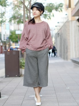 「ガウチョパンツ」｜フェリーニさん（レディース・164cm）の冬コーディネート