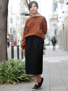 「ナロースカート」｜フェリーニさん（レディース・164cm）の冬コーディネート