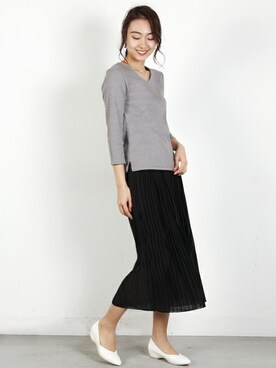 「プリーツ」｜フェリーニさん（レディース・167cm）の春コーディネート