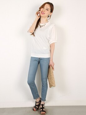 「袖コンシャス」｜フェリーニさん（レディース・162cm）の春コーディネート