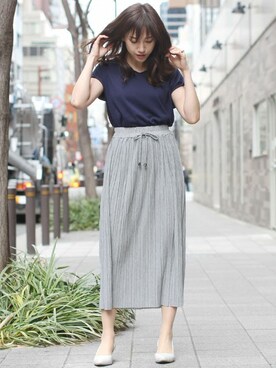 「プリーツ」｜フェリーニさん（レディース・164cm）の春コーディネート