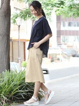 「ナロースカート」｜フェリーニさん（レディース・167cm）の春コーディネート