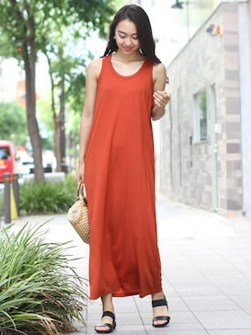 「タンクワンピース」｜フェリーニさん（レディース・167cm）の春コーディネート