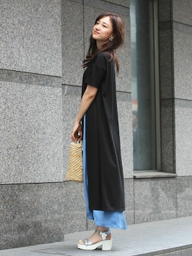 「レイヤードstyle」｜「アイテム（ワンピース/ドレス）」を使った、フェリーニさん（レディース・164cm）の夏コーディネート
