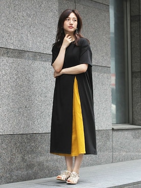 「レイヤードstyle」｜「アイテム（ワンピース/ドレス）」を使った、フェリーニさん（レディース・164cm）の夏コーディネート