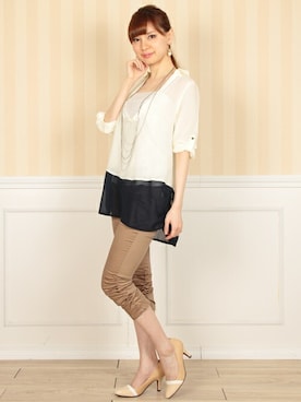 「スキッパーシャツ」｜フェリーニさん（レディース・162cm）の冬コーディネート