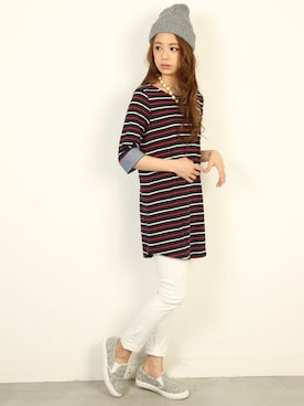 「アイテム（チュニック）」を使った、フェリーニさん（レディース・162cm）の冬コーディネート