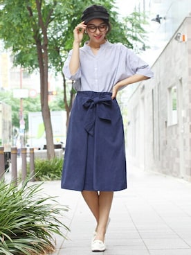 「ラップスカート」｜フェリーニさん（レディース・162cm）の秋コーディネート