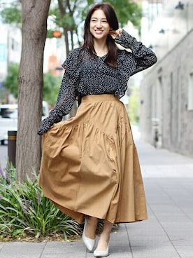 「FELLINI（フェリーニ）のアイテム」を使った、フェリーニさん（レディース・162cm）の秋コーディネート