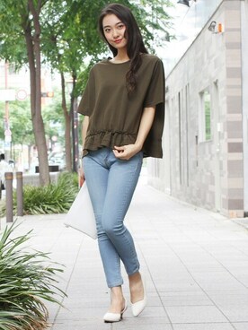「khaki」｜フェリーニさん（レディース・162cm）の秋コーディネート