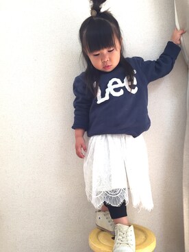 「Lee（リー）のアイテム（Tシャツ/カットソー）」を使った、kanaさん（キッズ・90cm）の秋コーディネート