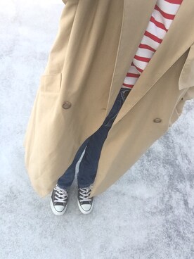 「LEE」｜「アイテム（トレンチコート）」を使った、kanaさん（レディース・153cm）の春コーディネート