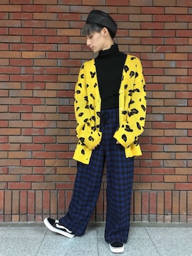 「PUNYUS（プニュズ）のアイテム（ハンチング/ベレー帽）」を使った、なかにしりくさん（メンズ・166cm）の冬コーディネート