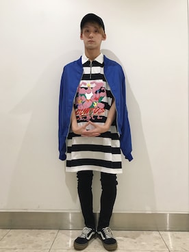「PUNYUS（プニュズ）のアイテム（ジャケット/アウター）」を使った、なかにしりくさん（メンズ・166cm）の春コーディネート