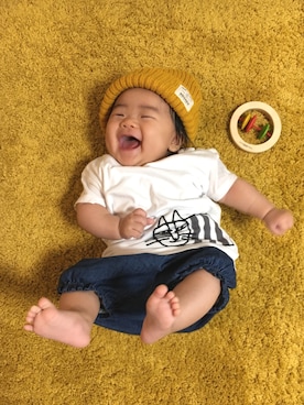 「生後4ヶ月」｜「アイテム（その他）」を使った、OSO_ITSU*さん（キッズ・60cm）の夏コーディネート