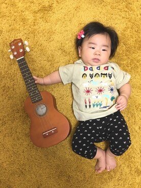 「ウクレレ」｜OSO_ITSU*さん（キッズ・60cm）の夏コーディネート