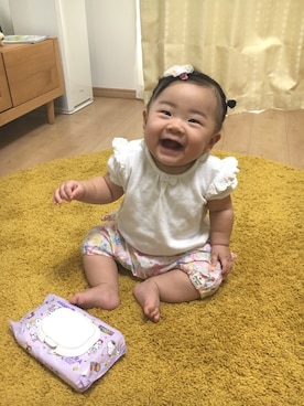 「Bijoux & Bee（ビジューアンドビー）のアイテム（パンツ）」を使った、OSO_ITSU*さん（キッズ・60cm）の夏コーディネート