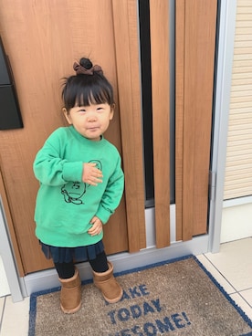 「アイテム（スカート）」を使った、OSO_ITSU*さん（キッズ・80cm）の冬コーディネート