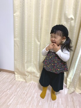 「DAISO（DAISO）のアイテム（ハンチング/ベレー帽）」を使った、OSO_ITSU*さん（キッズ・80cm）の冬コーディネート