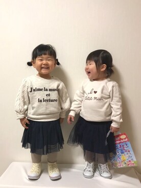 「アイテム（スカート）」を使った、OSO_ITSU*さん（キッズ・80cm）の春コーディネート