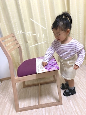 「アイテム（スカート）」を使った、OSO_ITSU*さん（キッズ・80cm）の春コーディネート