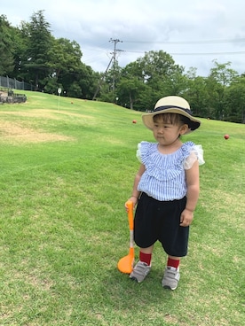 「2歳3ヶ月」｜「アイテム（その他）」を使った、OSO_ITSU*さん（キッズ・80cm）の夏コーディネート