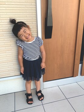 「アイテム（スカート）」を使った、OSO_ITSU*さん（キッズ・80cm）の夏コーディネート