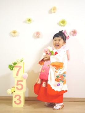 「七五三３歳」｜「アイテム（その他）」を使った、OSO_ITSU*さん（キッズ・80cm）の秋コーディネート
