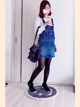 「スプリングSENSEOFPLACE」｜「アイテム（オールインワン・サロペット）」を使った、a＊さん（レディース・163cm）の冬コーディネート