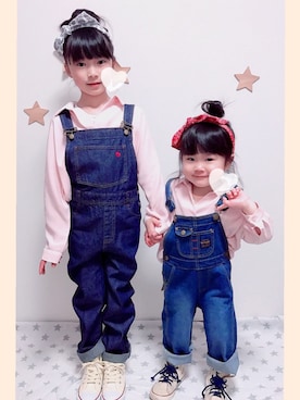 「アイテム（カチューシャ、ホワイト系）」を使った、a＊さん（キッズ・100cm）の春コーディネート